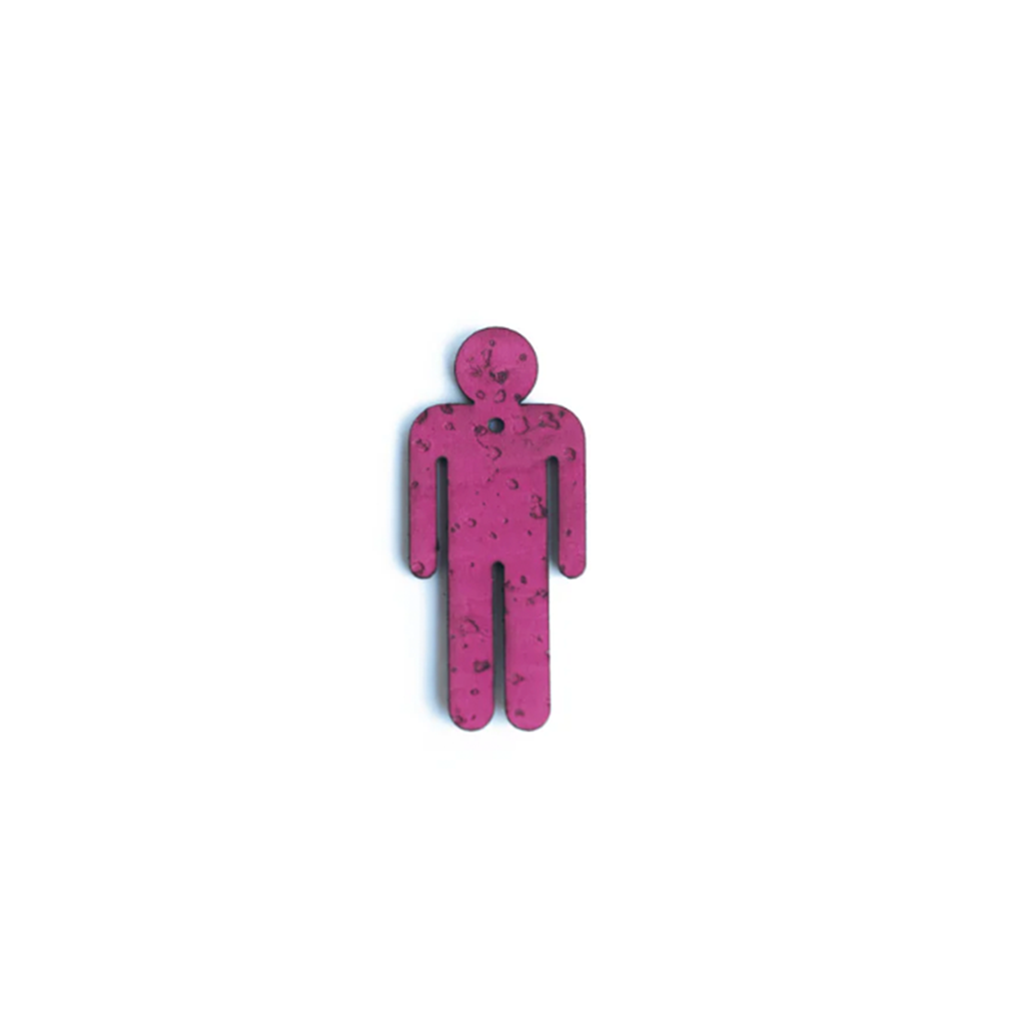 reloque asymétrique « Signe Masculin » en cuir rose, à mixer selon vos envies. Fabriquée à la main en France, pour des bijoux personnalisés, uniques et engagés.