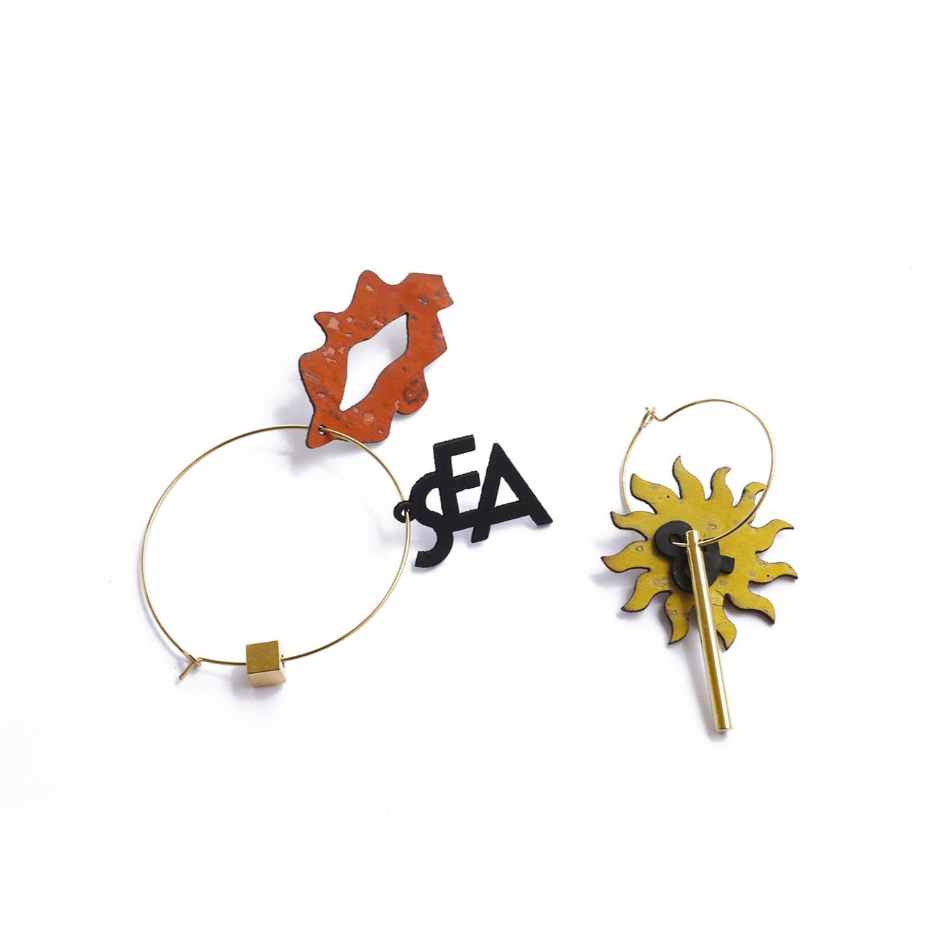 Créoles "Sea, Sex and Sun" - Boucles d'Oreilles Dépareillées et Estivales