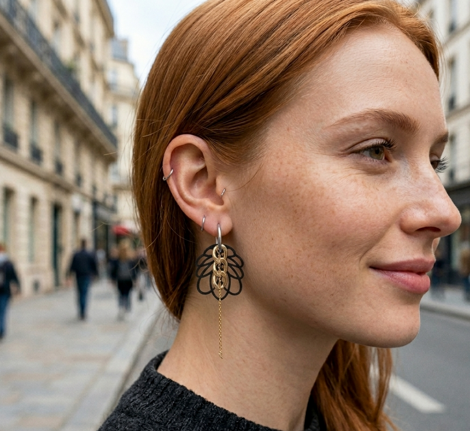 boucles d'oreilles dépareillées