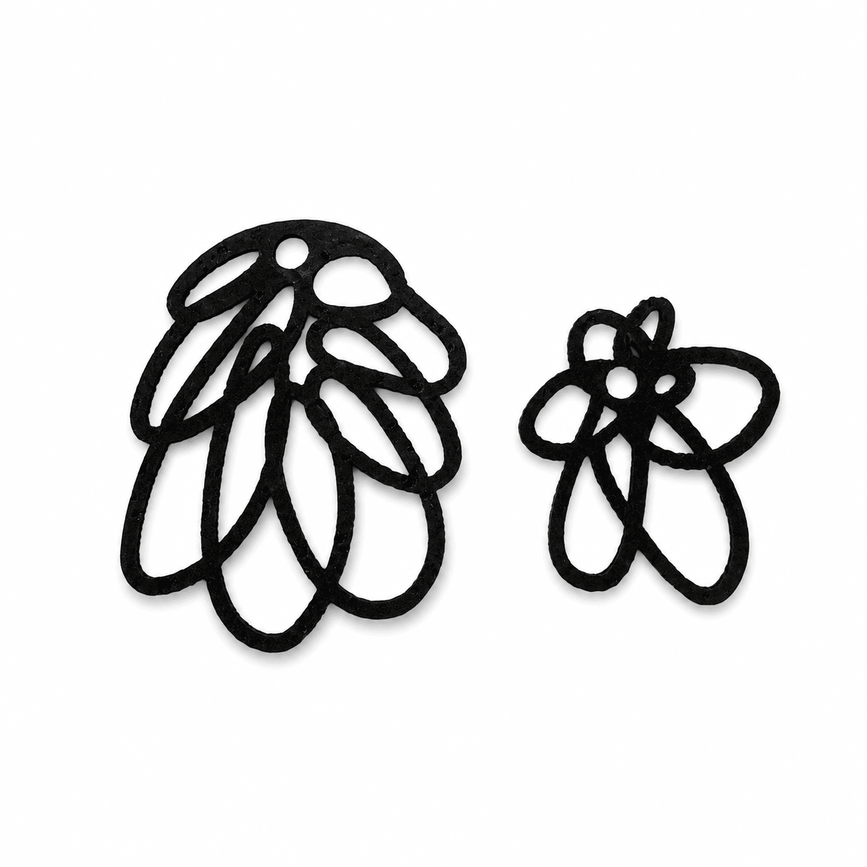 Breloques pour boucles d'oreilles asymétriques graphiques noires