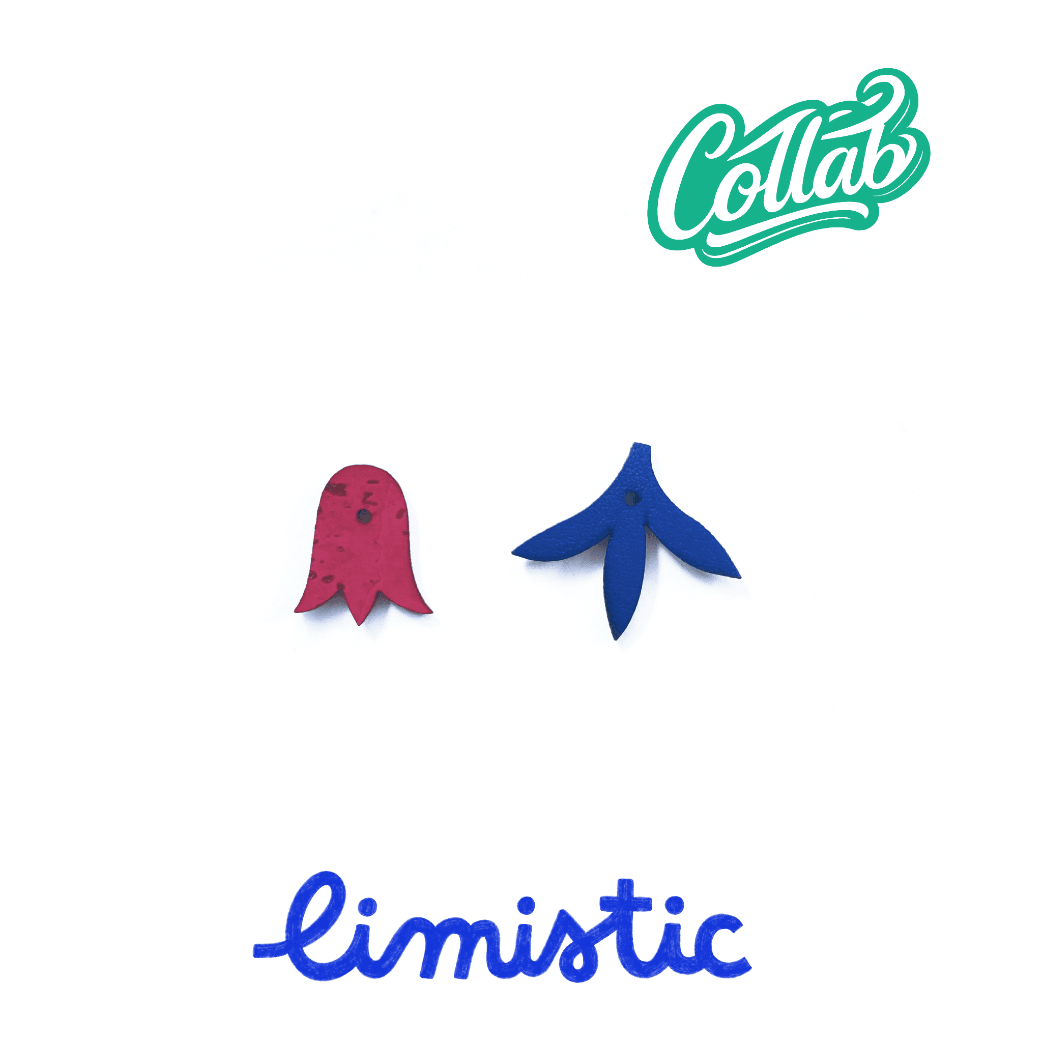 Breloques colorées coffret Minis collab Limistic – fleur oiseau liège boucles d'oreilles dépareillées