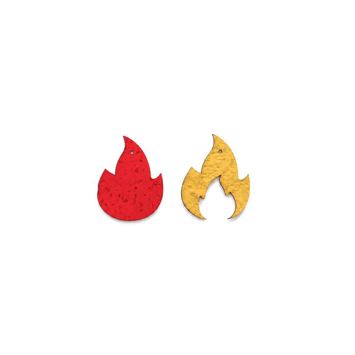 Breloques pour boucles d'oreilles dépareillées flamme vermillon et jaune boucles d'oreilles a composer