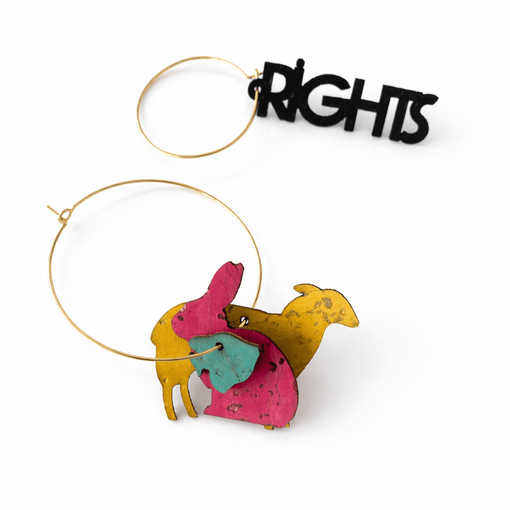 boucles oreilles depareillees animal rights creoles interchangeables vegan