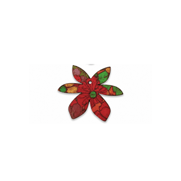 Breloque boucles d oreilles depareillees motif sienna rose et rouge