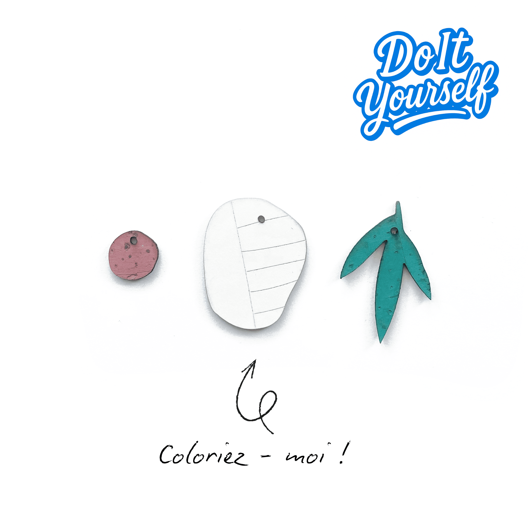 Créoles DIY Palma Matcha Paris – bijou à personnaliser en liège vert et bois clair, fabrication artisanale française