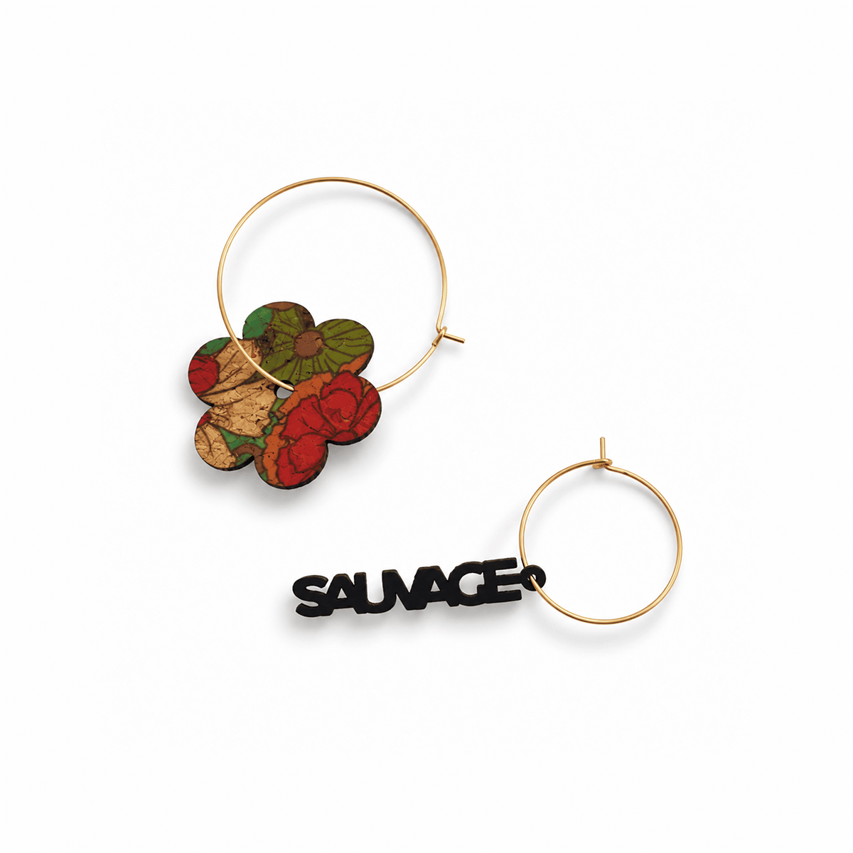 Fleur Sauvage Sienna – Boucles d'oreilles dépareillées