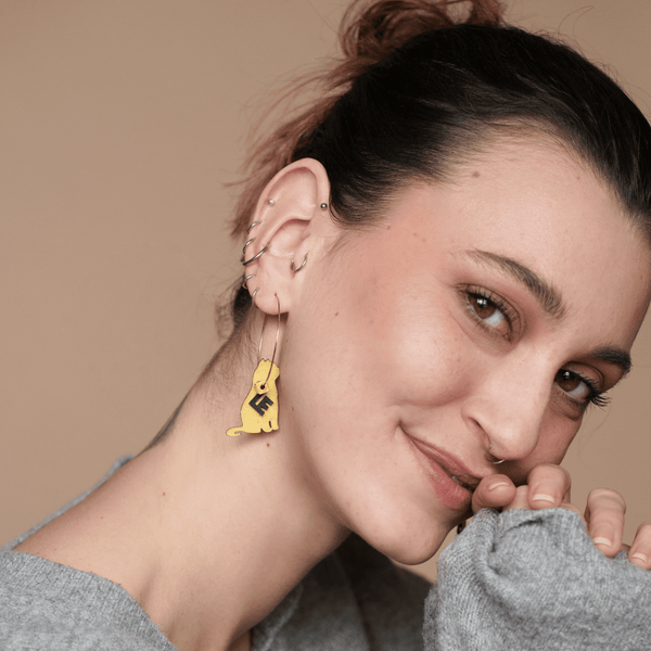 Breloque chat à la pièce (grande)