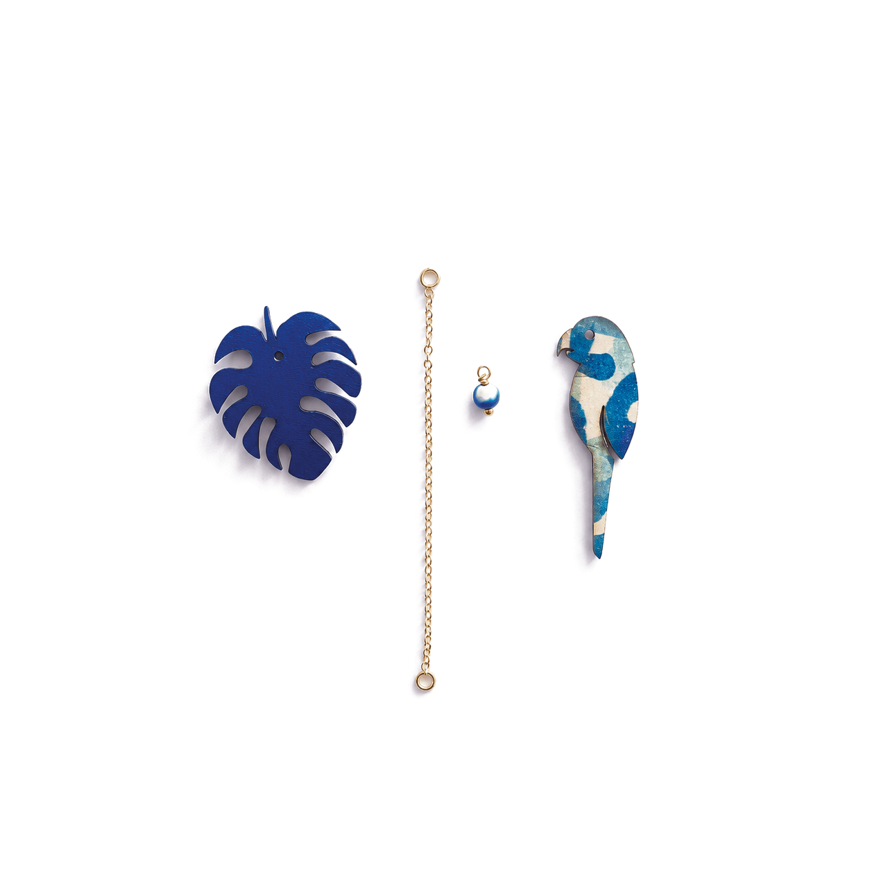 Breloques Massalia boucles d'oreilles dépareillées colorées pour l'été fabrication française