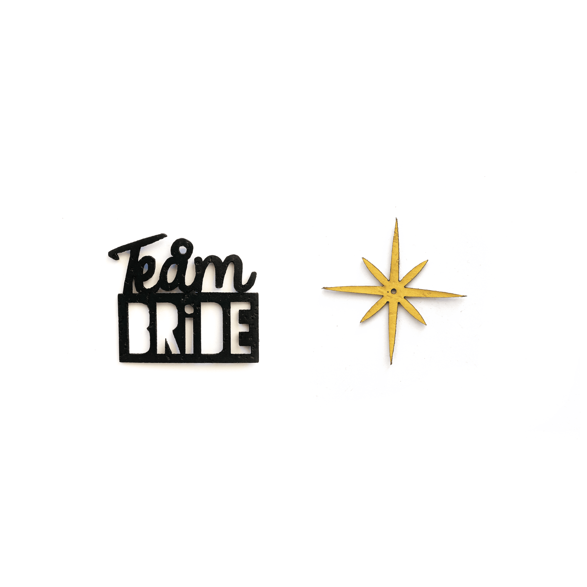 breloque team bride avec étoile dorée en liège pour boucles d’oreilles dépareillées accessoire EVJF bijou personnalisable femme